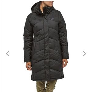 Patagonia black down with it parka XL EUC